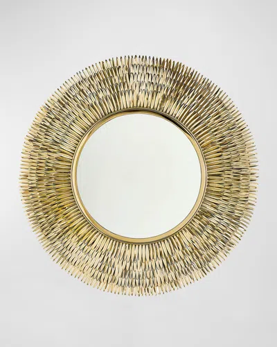Global Views Quill Burst Mirror In Brass