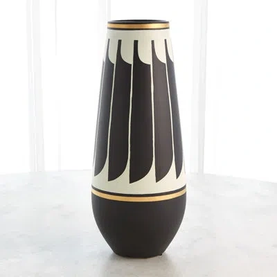 Global Views Quill Vase-lg In Black,white
