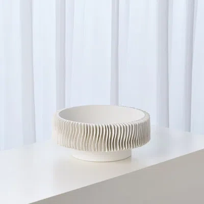 Global Views Radiator Vase-matte White-low
