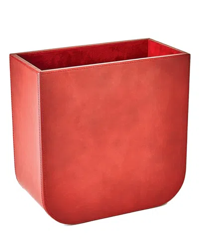 Global Views Radius Edge Wastebasket In Red