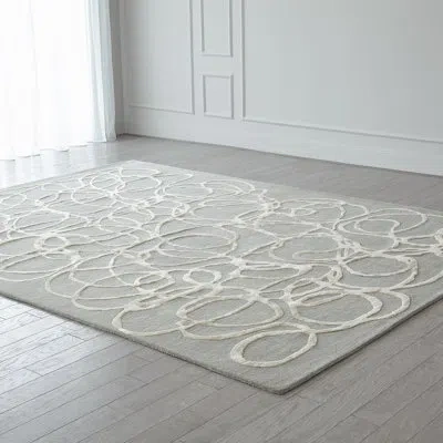 Global Views Rectangle Area Rug In Gray