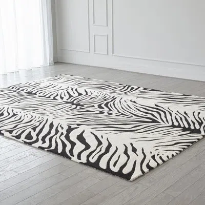 Global Views Rectangle Area Rug In White