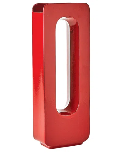 Global Views Rectangle Vase In Red