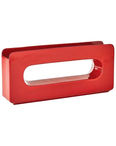 Global Views Rectangle Vase In Red