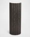 Global Views Reflective Column Pedestal In Brown