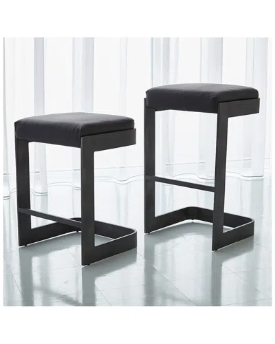 Global Views Regan High Bar Stool In Black