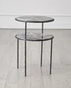 Global Views Registrar Tiered Accent Table In Gunmetal