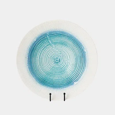 Global Views Ribbed Charger-lamb's Ear 3"h X 23"w X 23"d Plate/stand In Blue