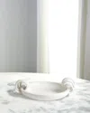 Global Views Ribbon Handle Compote In White