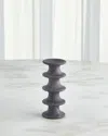 Global Views Ridge Candlestick Holder, Small In Grey