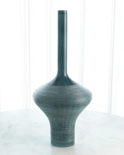 Global Views Ridged Bottle - 33.5" In Blue