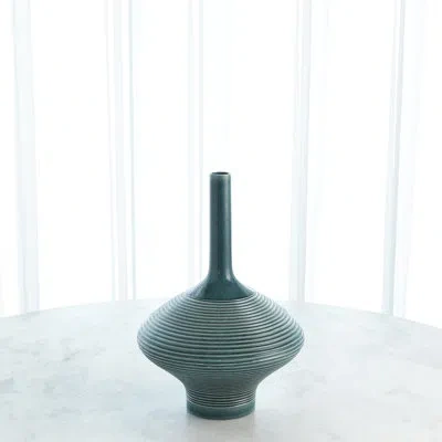 Global Views Ridged Bottle-azure
