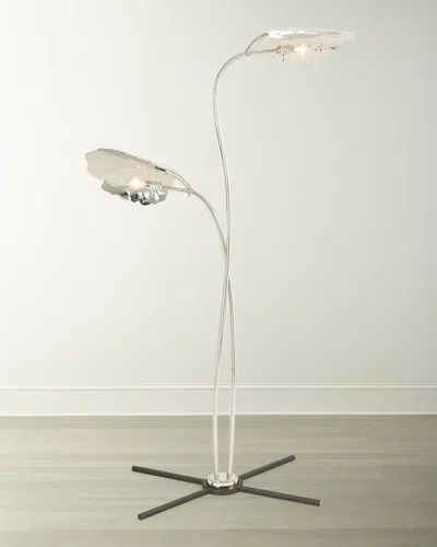 Global Views Rimini Floor Lamp In Metallic