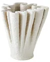Global Views Ripple Printed Vase In White