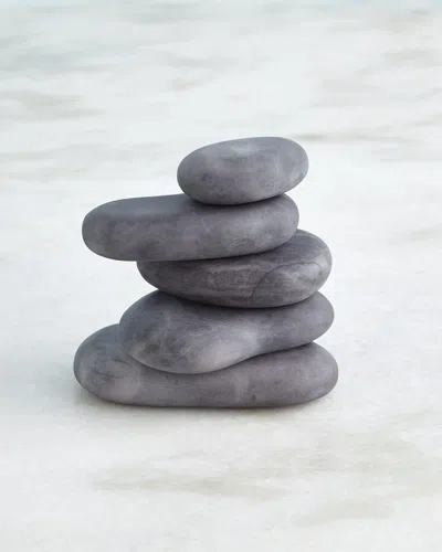Global Views River Rocks, Set Of 5 In Grey