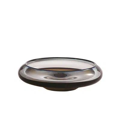 Global Views Rolled Lip Bowl-turquoise/beige In Brown