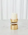 Global Views Romano Short Candle Holder In Gold