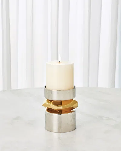 Global Views Romano Short Candle Holder In Nickel