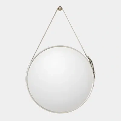 Global Views Saddle Mirror-silver In Silver;nickel;gray