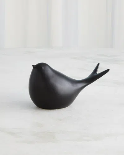 Global Views Sated Matte Black Bird Figure