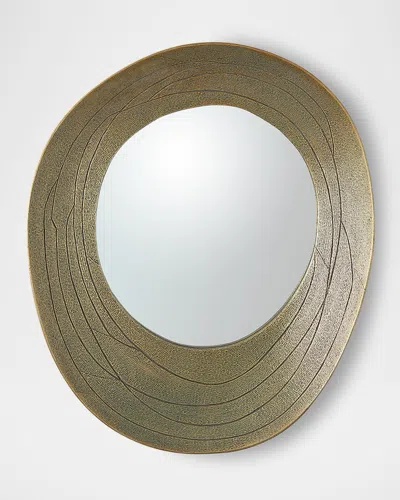 Global Views Saturn Large Wall Mirror In Gold