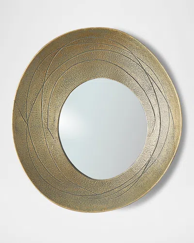 Global Views Saturn Small Wall Mirror In Gold