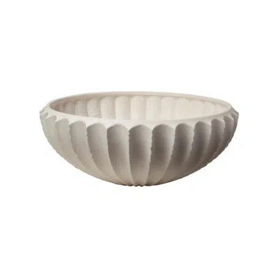Global Views Sawtooth Bowl-rustic White