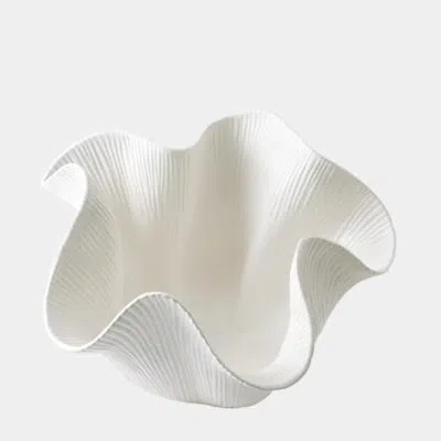 Global Views Scallop Bowl-matte White 16"h X 25"w X 25"d Decorative Bowl