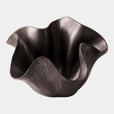 Global Views Scallop Bowl-reactive Bronze 16"h X 25"w X 25"d Decorative Bowl In Gold