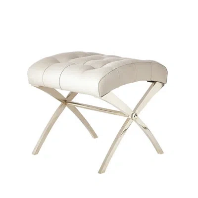 Global Views Scarlet Stool In Nickel,gray