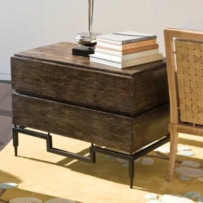 Global Views Scratch Two-drawer Chest In Dark Brown Matte
