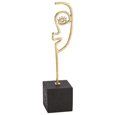 Global Views Scribble Sculpture Daughter-polished Brass In Gold