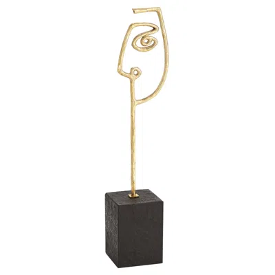 Global Views Scribble Sculpture Father-polished Brass In Gold