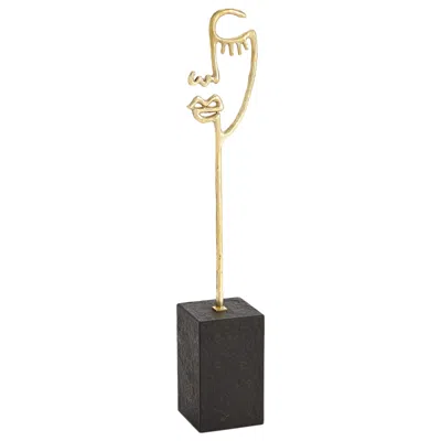 Global Views Scribble Sculpture Mother-polished Brass In Gold