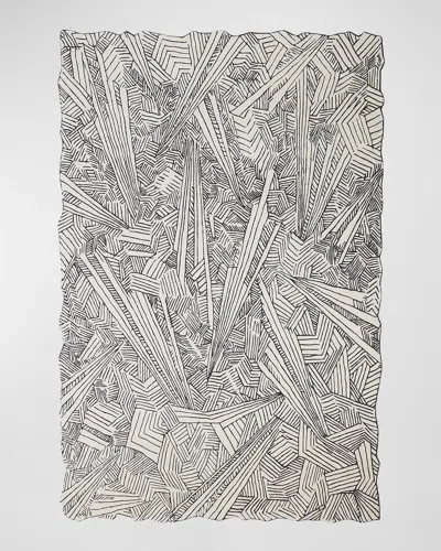 Global Views Searchlight Hand-tufted Rug In Ivory/black