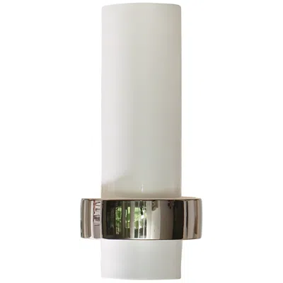 Global Views Sensei White And Silver 13 1/2" High Low-ring Ceramic Vase