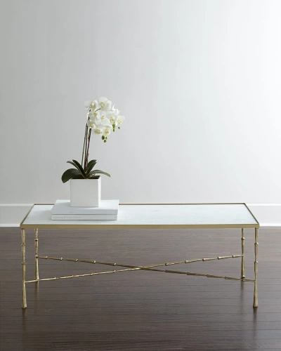 Global Views Serenity Coffee Table In Gold/white