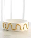 Global Views Serpentine Bowl In White/gold