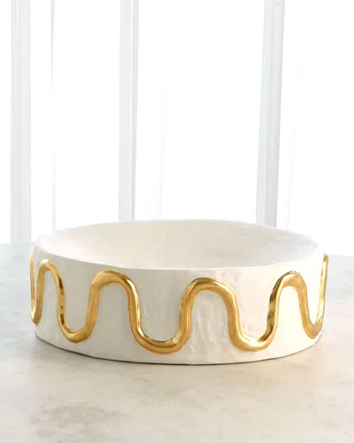 Global Views Serpentine Bowl In White/gold