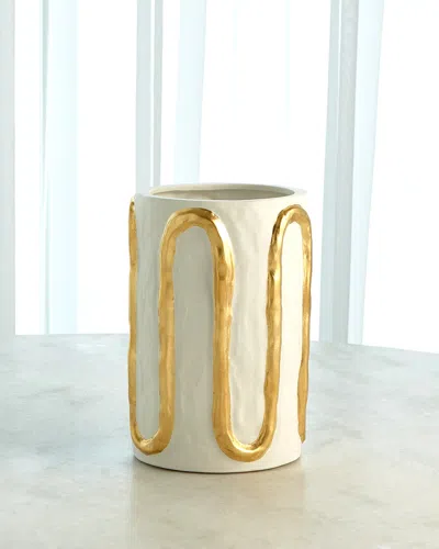 Global Views Serpentine Vase - 12.5" In Gold