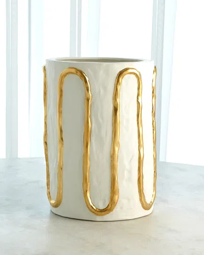 Global Views Serpentine Vase - 16.3" In Gold