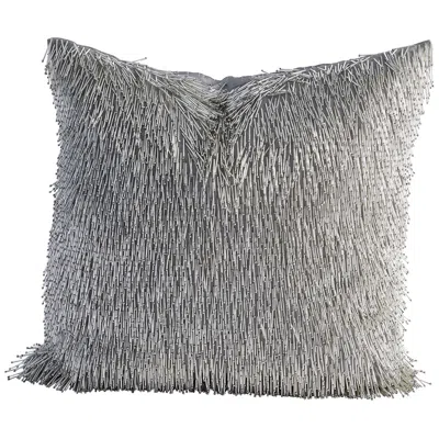 Global Views Shimmy Silver 20" Square Decorative Pillow In Gray