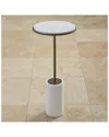 Global Views Short Cored Marble Table In White