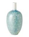 Global Views Short Spotted Vase In Blue