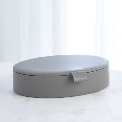 Global Views Signature Oval Leather Box