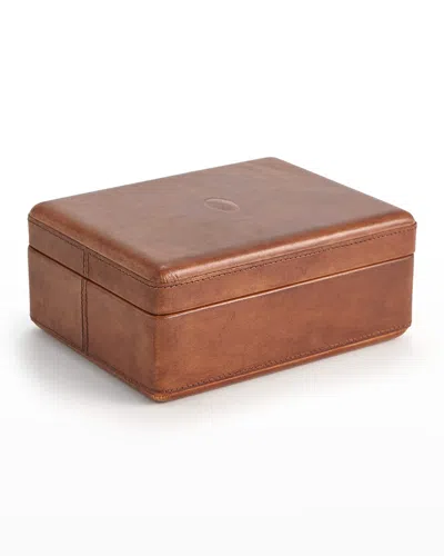 Global Views Signature Tabacco Covered Box - Small In Brown