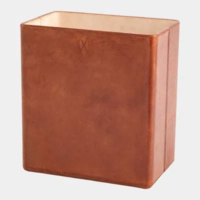 Global Views Signature Tobacco Wastebasket In Brown