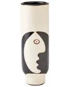Global Views Simple Face Vase In Beige