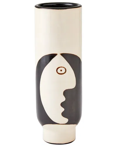 Global Views Simple Face Vase In Beige