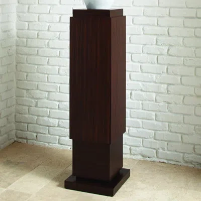 Global Views Single Skyscraper Pedestal In Dark Walnut